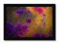 a colorful art print on a wall hanging on the wall with various colors of flowers