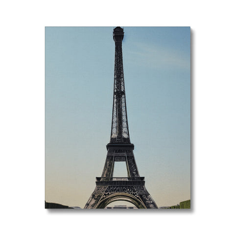 A greeting card that shows a photograph of an eiffel tower standing atop of a