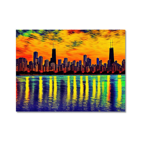 a colorful placemat covered in various colors and pictures of different things like Chicago on