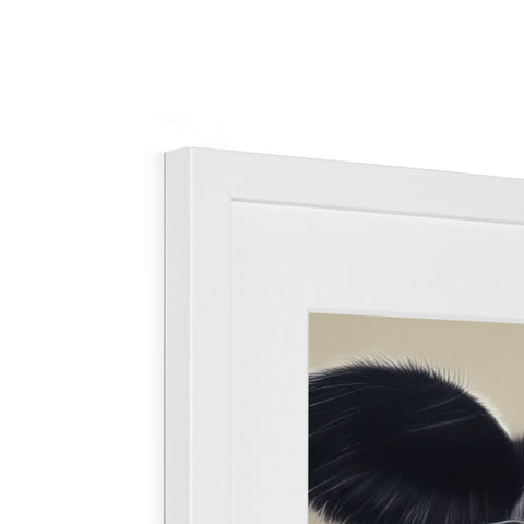 a picture frame with a picture hanging on a white picture frame on a wall