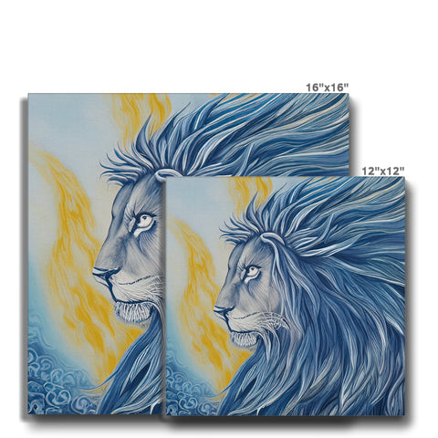 Three cards with pictures of lions on ceramic tile.