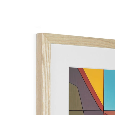 A wooden wooden picture frame that has various colors hanging on a wall.