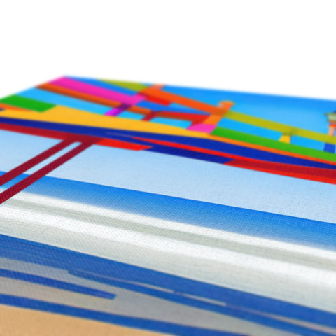 A close up of a paper book filled with colorful cards.