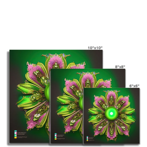 A softcover notebook is shown with a photo of a green tulip on each front