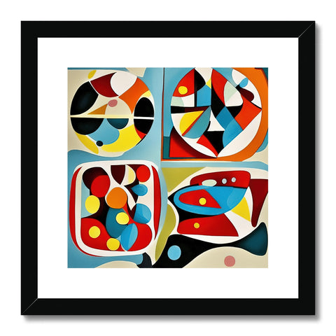 an art print with a bunch of colors and an artwork frame sitting on a wall top