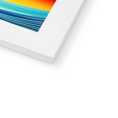 iMac computer with a printed print with colors is in a white wall of a wall