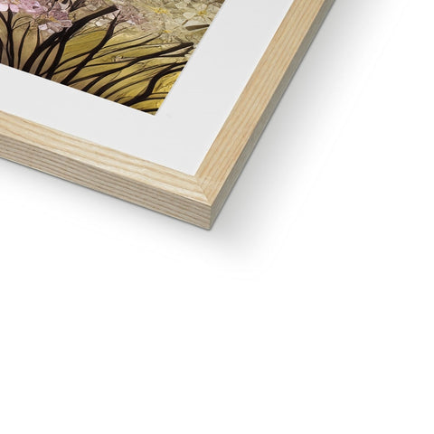 Art print on a photograph is on a piece of wood.