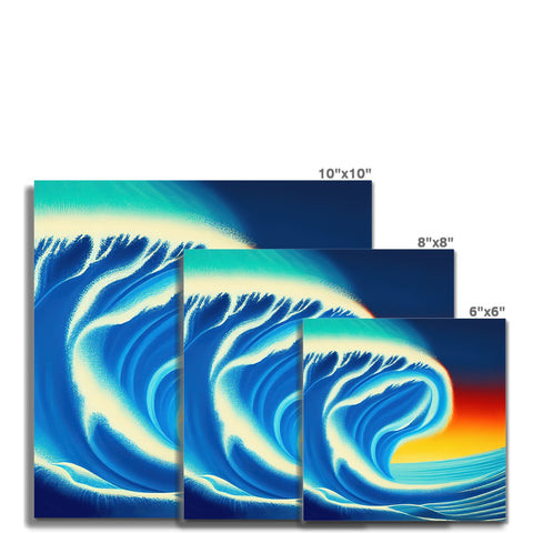 A colorful wall tile with two large surfboards and a few surfboards.