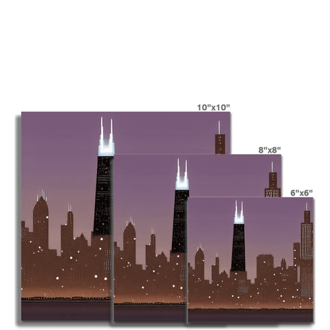 a city skyline built onto tall buildings with some fireplaces