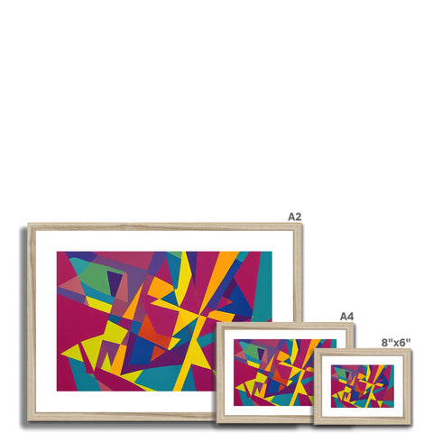 a frame with three images, one art print and one print on white pillow next to