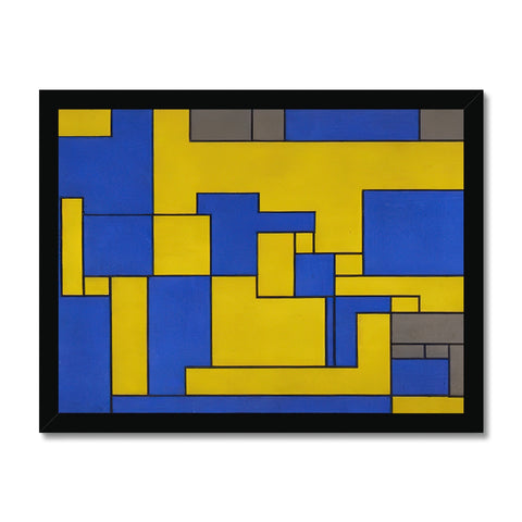 A tile that has a rectangle of yellow and blue squares printed