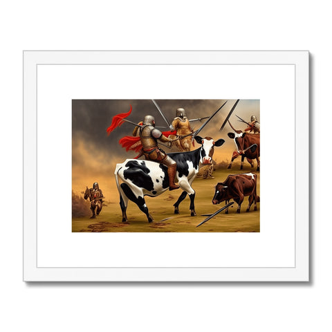 An image of a bulls fighting in a battle on horseback.