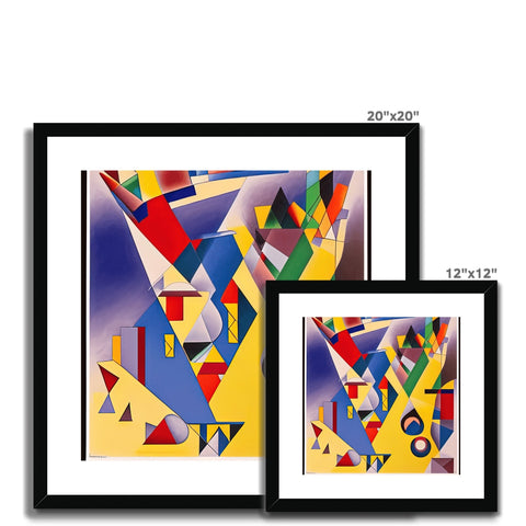 Several white background prints of various types of artwork on a frame.