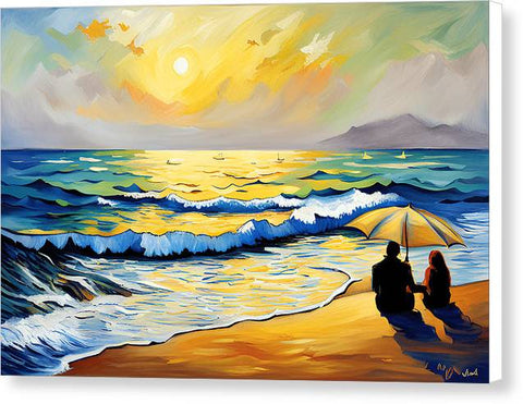 Beautiful Impressionist Beach Painting - Canvas Print – artAIstry