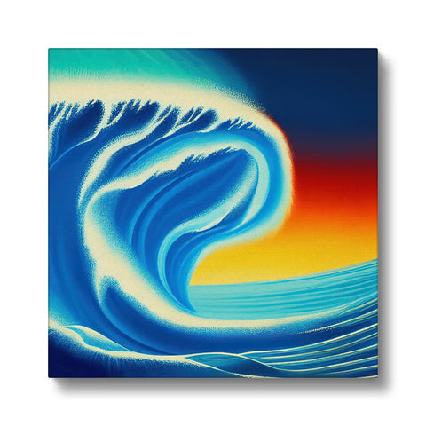 A large wave is coming over head of a white background.