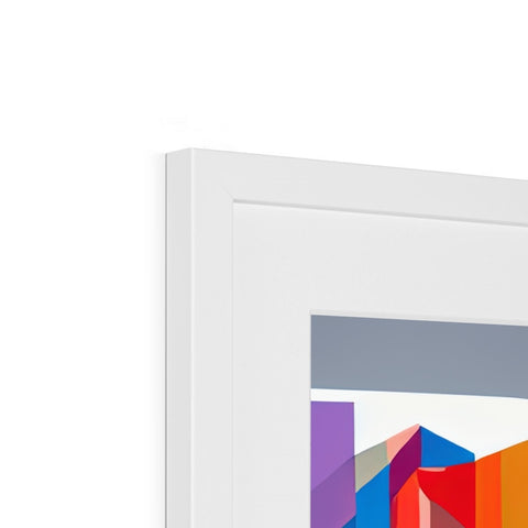 A colorful picture frame on top of a white wall that hangs on the wall.
