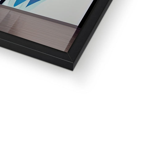 A metal picture frame with a picture of an electronic tablet with an image on the bottom