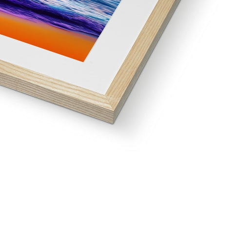 a photo on a wood frame with an abstract photograph on it in front of the wood