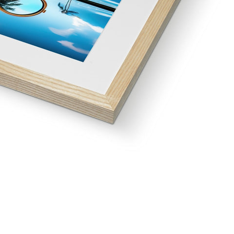 The picture is of a book with a close up of a picture in a wooden frame