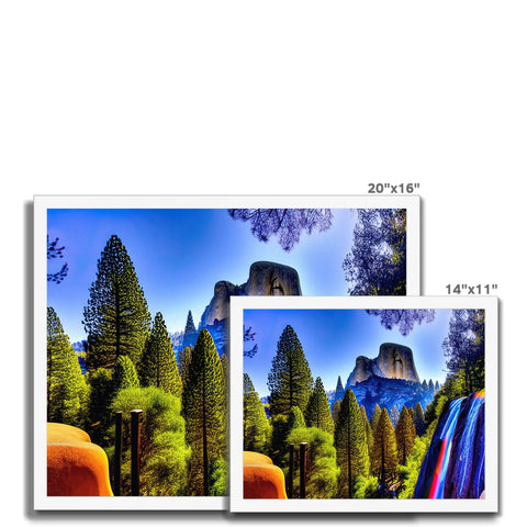 A very bright picture of colorful trees with a picture of trees that was made from a