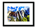 Art print of mountainsides surrounded by mountains.