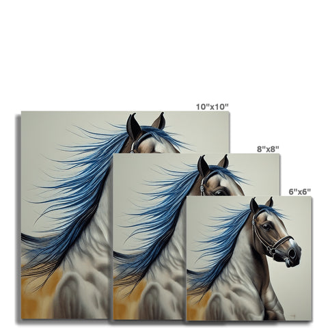 The picture is from a print on a metal wall of an image of horses.