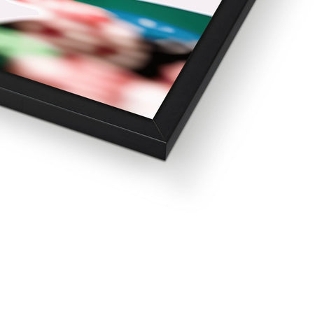 A softcover picture frame on a white background next to large white picture frames