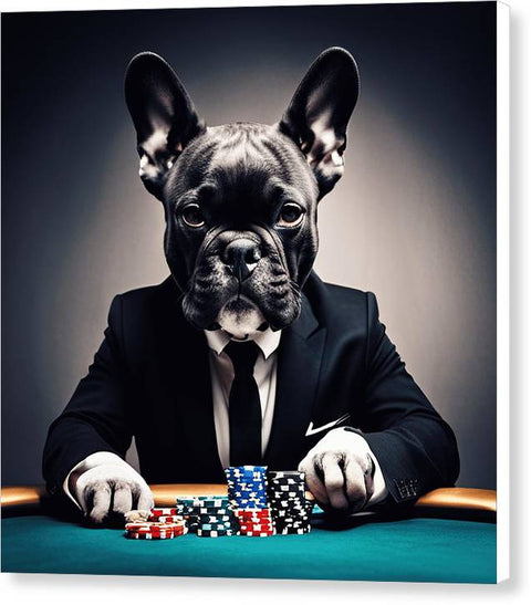 French Bulldog 1 -  Poker - Photo - Canvas Print