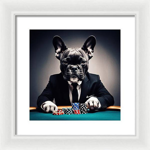 French Bulldog 1 -  Poker - Photo - Framed Print