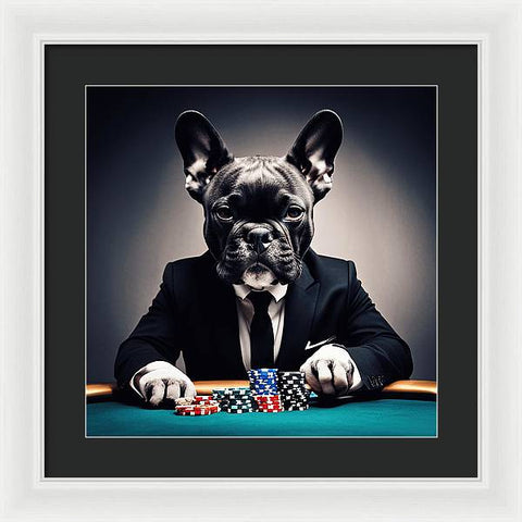 French Bulldog 1 -  Poker - Photo - Framed Print