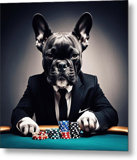 French Bulldog 1 -  Poker - Photo - Metal Print