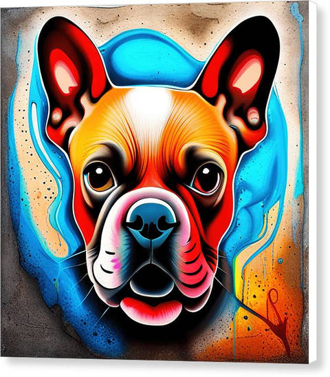 French Bulldog 11 - Colorful - Street Art - Canvas Print