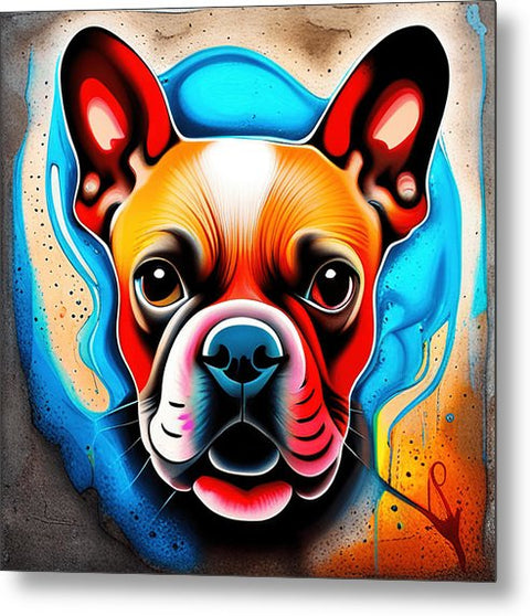 French Bulldog 11 - Colorful - Street Art - Metal Print