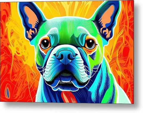 French Bulldog 12 - Colorful - Painting - Metal Print