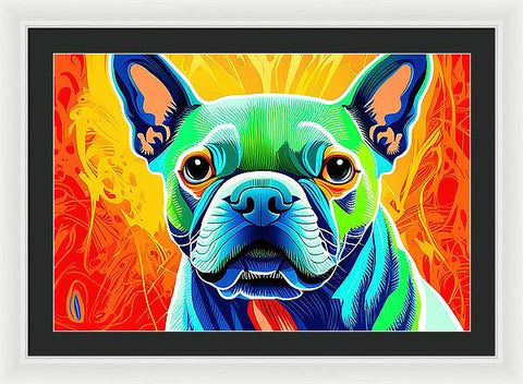 French Bulldog 12 - Colorful - Painting - Framed Print