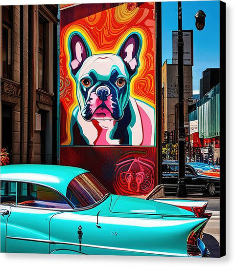French Bulldog 14 - Colorful - Street Art - Canvas Print