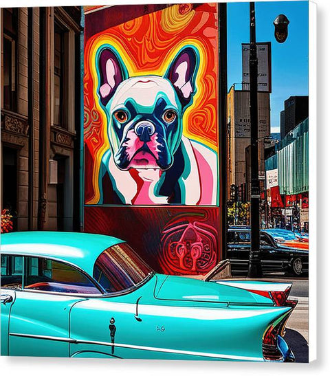 French Bulldog 14 - Colorful - Street Art - Canvas Print