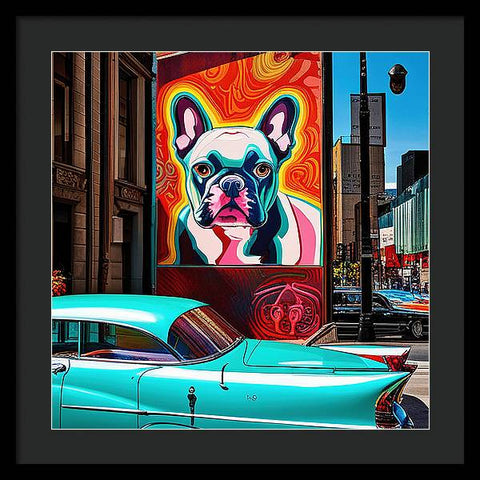 French Bulldog 14 - Colorful - Street Art - Framed Print