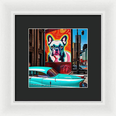 French Bulldog 14 - Colorful - Street Art - Framed Print