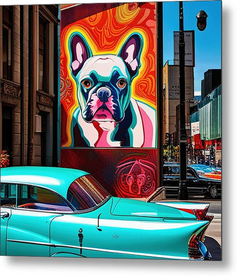 French Bulldog 14 - Colorful - Street Art - Metal Print