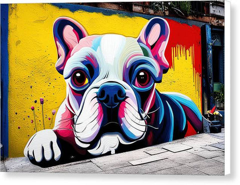 French Bulldog 15 - Colorful - Street Art - Canvas Print
