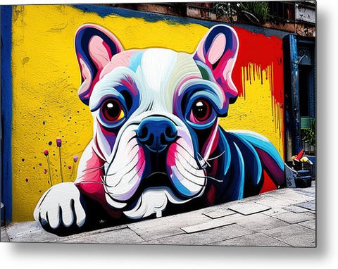 French Bulldog 15 - Colorful - Street Art - Metal Print