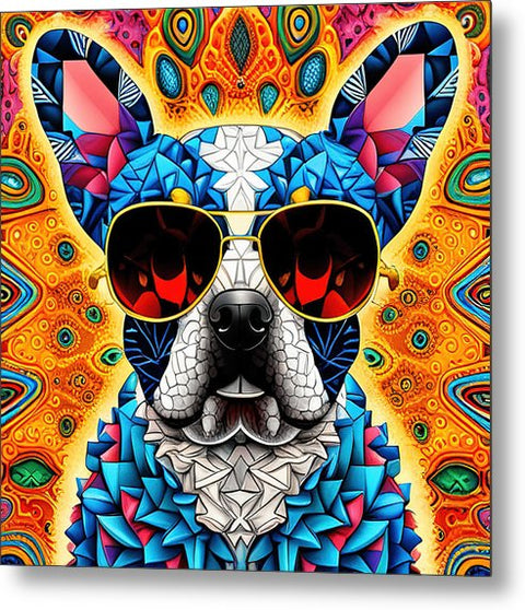 French Bulldog 18 - Colorful - Painting - Metal Print