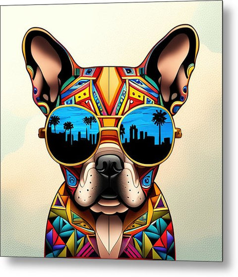 French Bulldog 21 - Colorful - Painting - Metal Print