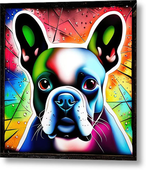 French Bulldog 22 - Colorful - Painting - Metal Print