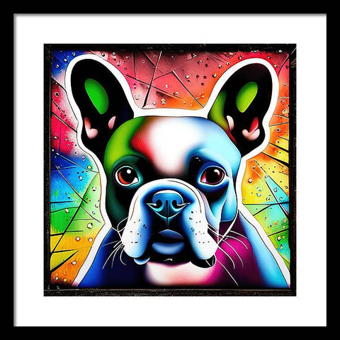 French Bulldog 22 - Colorful - Painting - Framed Print