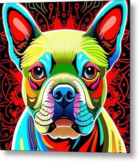 French Bulldog 23 - Colorful - Painting - Metal Print