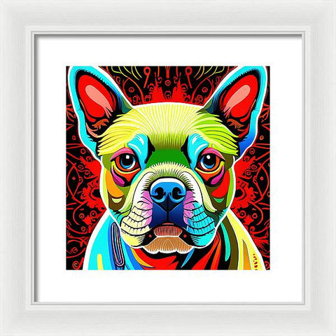 French Bulldog 23 - Colorful - Painting - Framed Print