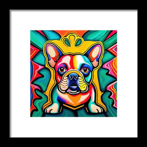 French Bulldog 25 - Colorful - Painting - Framed Print