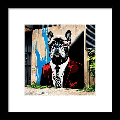 French Bulldog 26 - Street Art - Framed Print